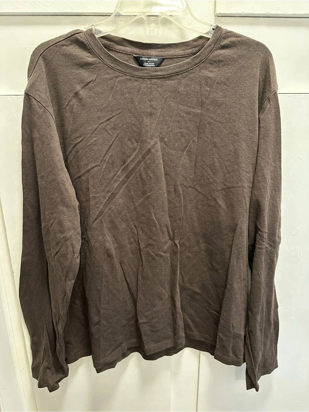 Banana Republic Men’s Long-Sleeve Crewneck Shirt - Dark Brown